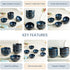 Galaxy Blue Ceramic Vegetable Bowl Set of 6, 150 ML